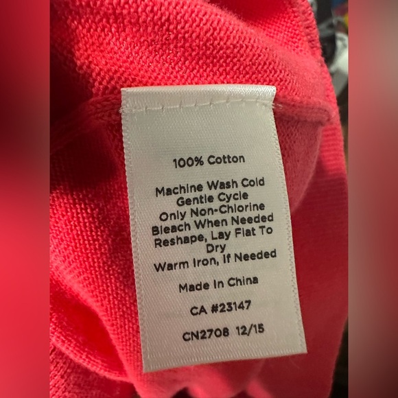 Talbots Women’s Red Button-Down Cardigan Sweater Size L  100% Cotton - Picture 5 of 6